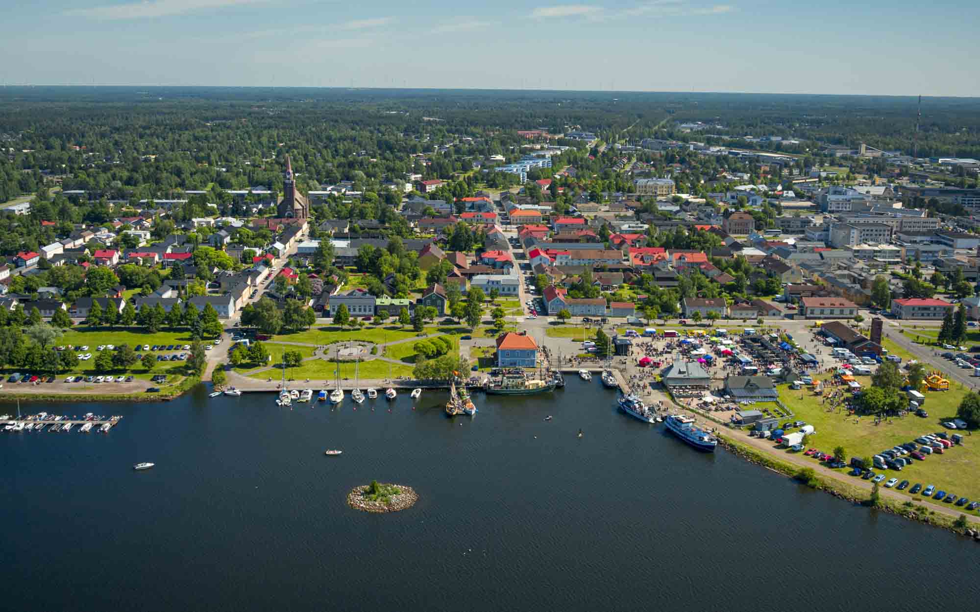Old Raahe and its historic harbour on the coast of the Bothnian